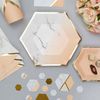 Neviti 772843 Colour Block Marble Plate, Peach, Medium