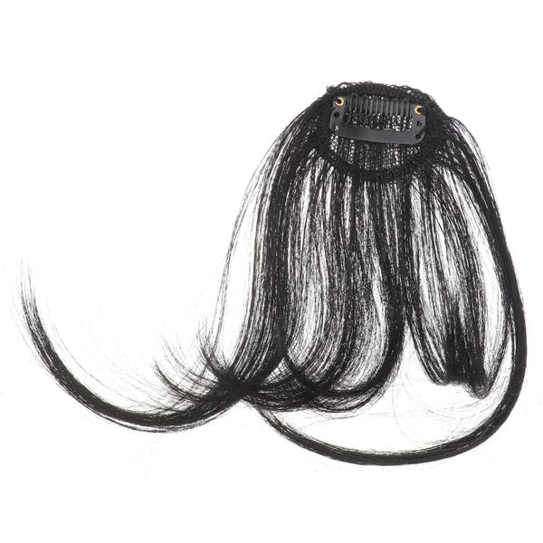 FOMIYES Black Hair Clips Womens Wigs Clip in Air Bangs Fringe/One Piece Clip in Hair Bangs/Front Neat Hair Fringe Extensions Fake Hair Pieces Black Black Hair Clips Womens Wigs