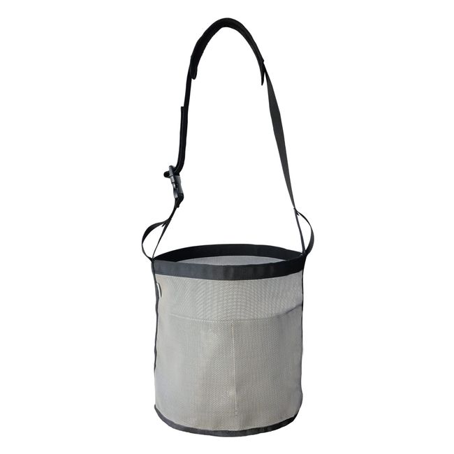 MIYABALA Horse Feed Bag, Nylon Mesh Grain Horse Feed Bucket with Adjustable Strap Comfortable Neck Pad Nose Pad and Waterproof Bottom (Grey 1P)