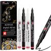 Drawlish Acrylic Paint Pens, Black & White Pen Set of 4 Glass Paint Markers 0.7mm Extra Fine Tip | Ideal for Wood, Fabric, Porcelain, Ceramic, Stone, Rock Painting and more