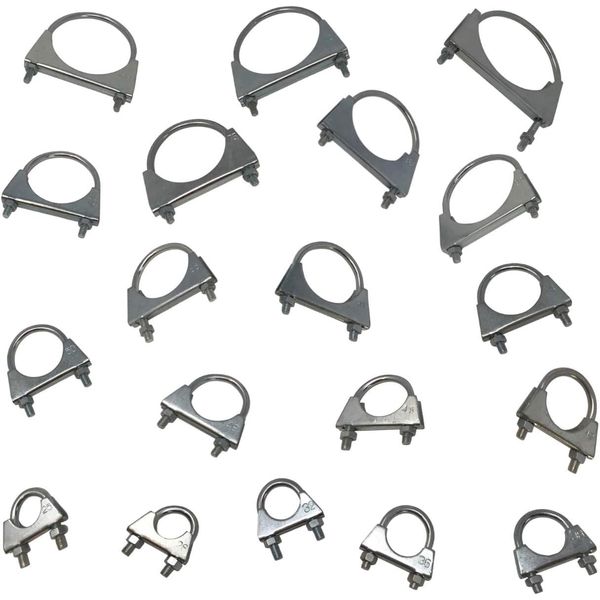 U Bolt Clamp Pipe Clamps M8 Exhaust TV aerials Satellite Dishes, framing Fasteners and Anchors Type U-Bolt Clamps (2, 48)