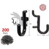 WallPeg 200 Locking J Peg Hooks Kit for Pegboard Panel Tool Jewelry Craft (PH-6)
