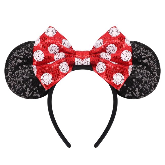 DRESHOW Mouse Ears Bow Headbands Glitter Party Decoration Cosplay Costume for Girls & Women