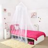 Princess Bed Canopy - Beautiful Silver Sequined Childrens Bed Canopy in White - single bed