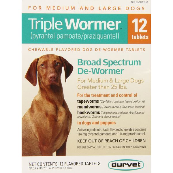 Durvet Triple Wormer for Medium and Large Dogs