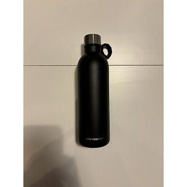 Starbucks 20 Oz Insulated Water Bottle Matte Black Rubber Hook