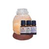 Himalayan Salt Aroma Lamp with Glass Diffuser & 3 Essential Oils -  Spa Gift Set