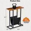2X Narrow Side Table for Small Spaces End Table Magazine Table w/ Storage Holder