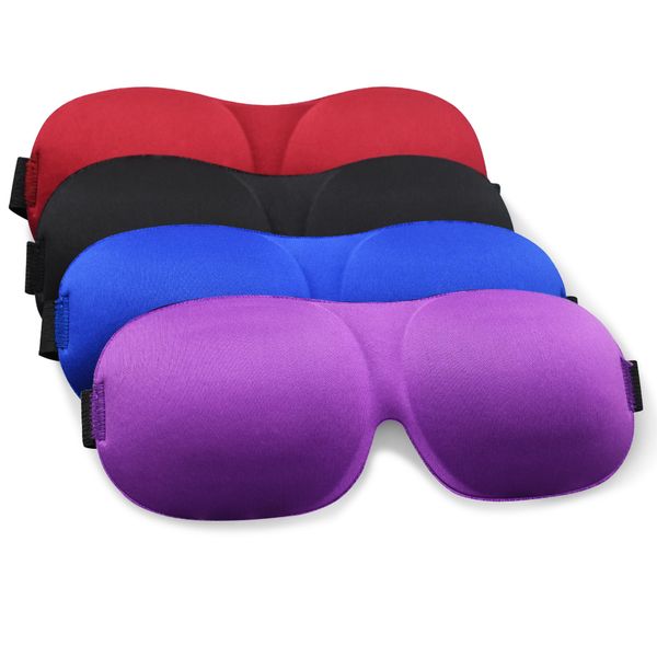 Eye Mask for Sleeping, 4pc Soft Adjustable Eye Cover Mask, 3D No Pressure Eye Donuts Contour Eyeshade Blackout for Night,Travel, Nap, Game, Rest