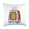 Retro Space Heater Illustration Graphic Throw Pillow