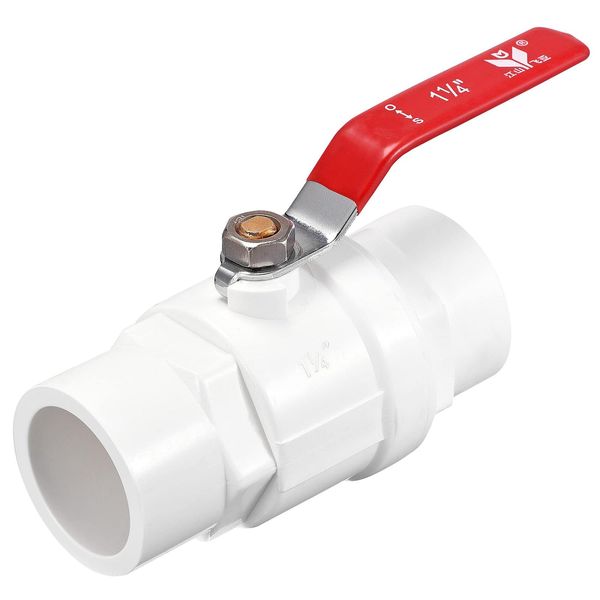 Recogwood 32mm Ball Valve, PVC Socket Type Shut-Off Valve Switch for Aquarium Water Flow Control, Sump Pump, Pool, Garden Sprinkler