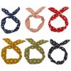 Lurrose 6pcs Twist Bow Wired Headbands Scarf Wrap Wire Hairband Hair Accessory for Women Girls (Random colours)
