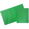 JAM PAPER Plastic 2 Pocket POP Folders - Durable School Folders - Green - 6/Pack