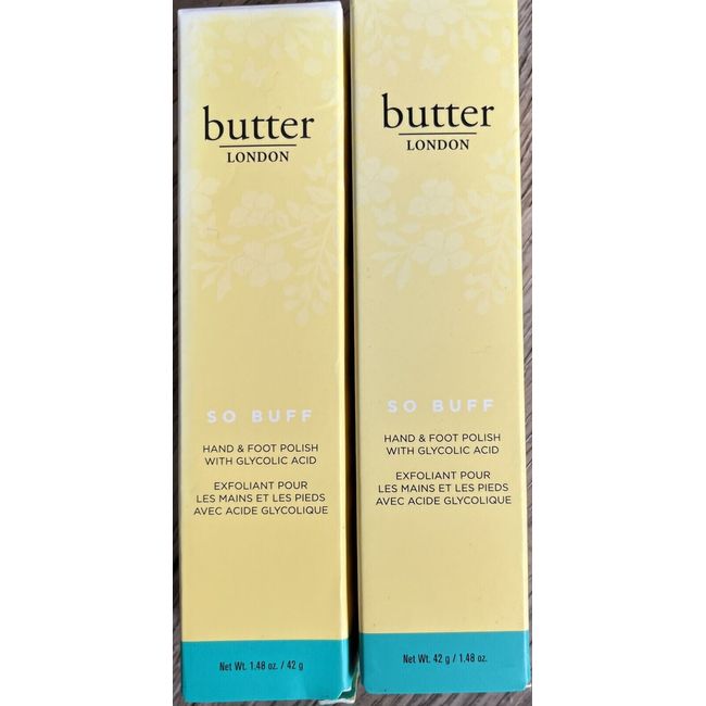 SET OF 2 Butter London So Buff Hand & Foot Treatment With Shea Butter - .55 oz