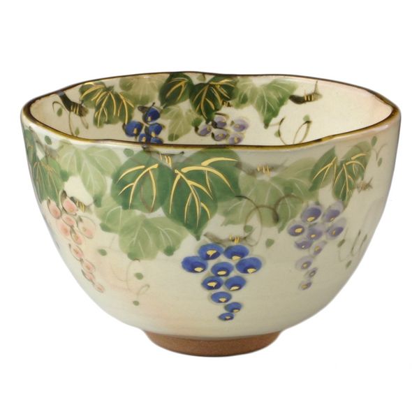 Kyo Ware TSB764 Kiyomizu Ware Shunzan Kiln Matcha Bowl (Comes in a Gift Box), Grapes