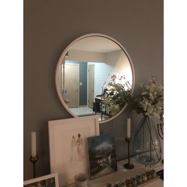 White Round Mirror, New!