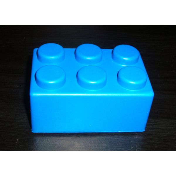 BUILDING BLOCK STACKABLE BLUE 3" X 2" X 1.5" COLLECTABLE FOAM STRESS RELIEF BALL