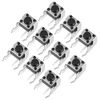 uxcell Tact Switch Push Button Switch PCB Side Mount Fixing Bracket 2 Terminals DIP Pack of 10