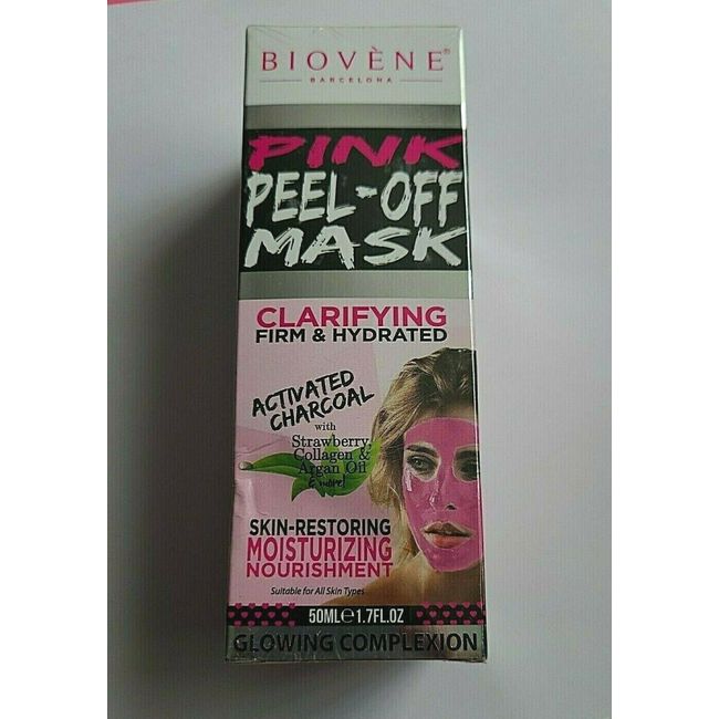 Biovene by Barcelona Pink Peel Off Mask -1.7oz - Activated Charcoal & Moisture