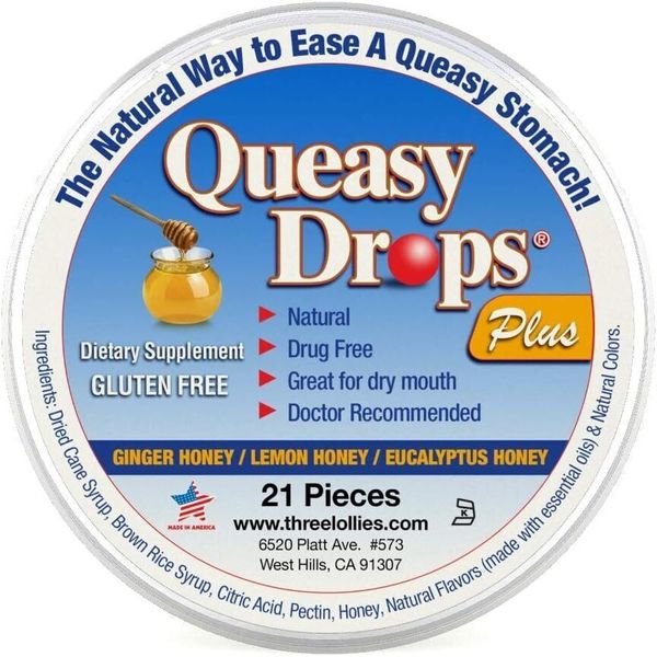 Queasy Drops Plus Honey & Pectin | 21 Drops | Chemo, Motion Sickness,...