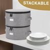 Set of 4 China Storage Cases for Dinnerware - Hard Shell and Stackable - Size...