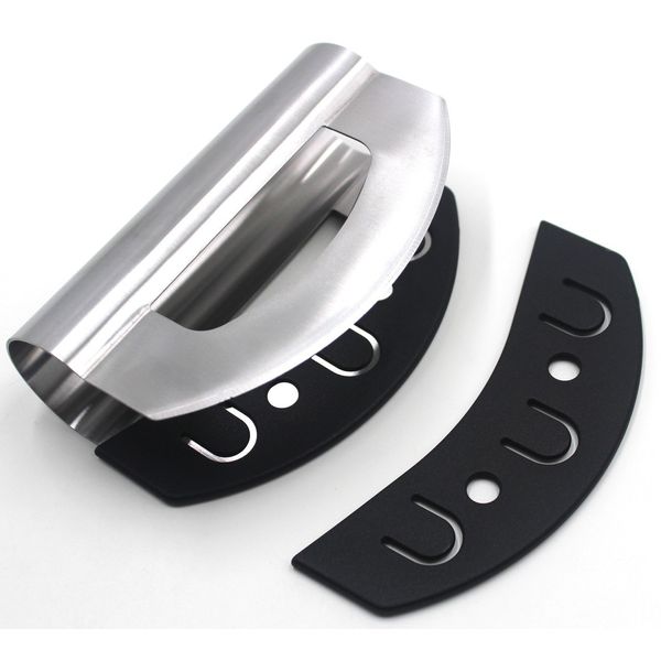 Checkered Chef Stainless Steel Mezzaluna Salad & Vegetable Chopper