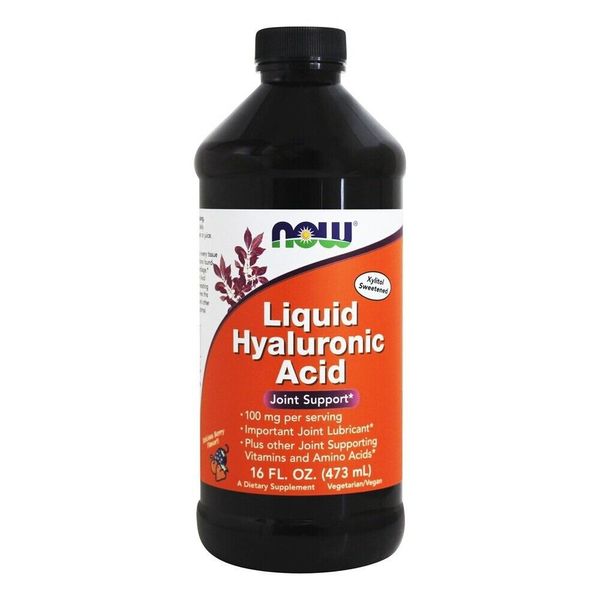 NOW Foods Liquid Hyaluronic Acid High Potency Berry Flavor 100 mg., 16 Ounces