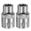 sourcing map 2pcs E-Torx Socket 3/8" Drive E10 External Torx Deep Socket CR-V 6 Point Spline Socket Star Female Bit Socket for Auto Repairs Home Maintenance DIY Hand-Making 1.2" Length