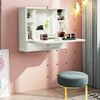 Wall Mounted Folding Laptop Desk Hideaway Organizer Storage Space Saver White