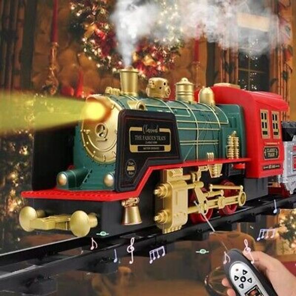 Classic Train Set Toys 2.4G Steam Locomotive Railroads Remote Control Cargo Cars