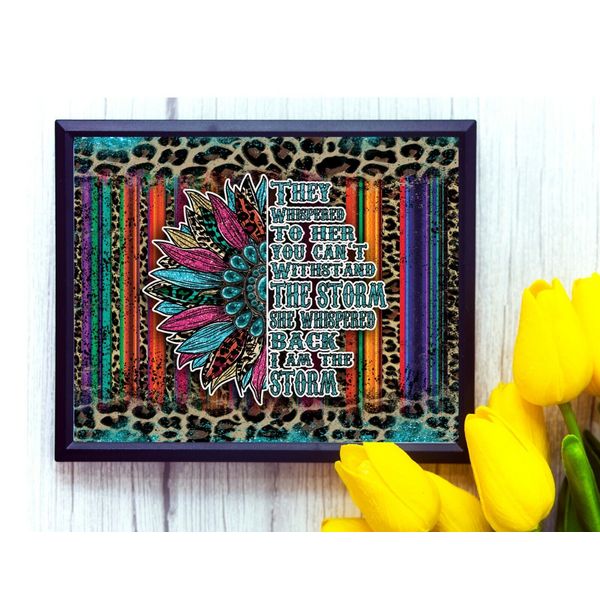 I Am the Storm Suicide Awareness Colorful Sunflower UNFRAMED Wall Art Print