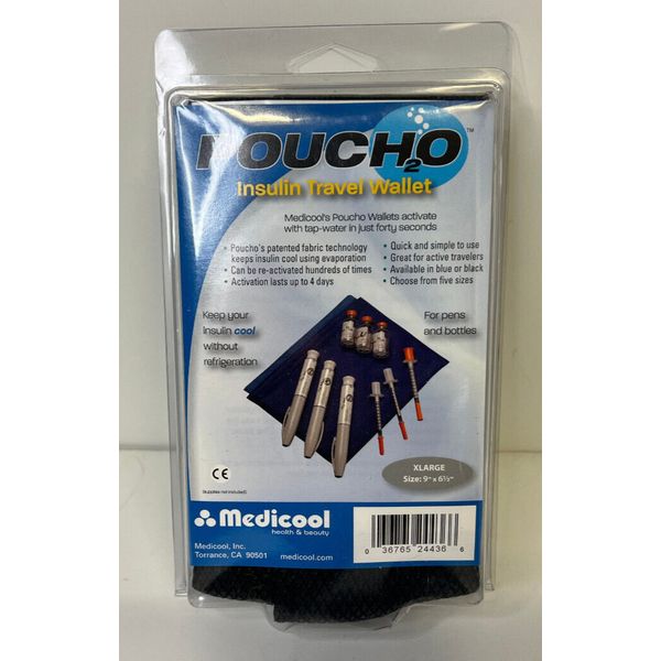 Poucho Insulin Travel Wallet Extra Large Size 9" x 6.5" By Medicool