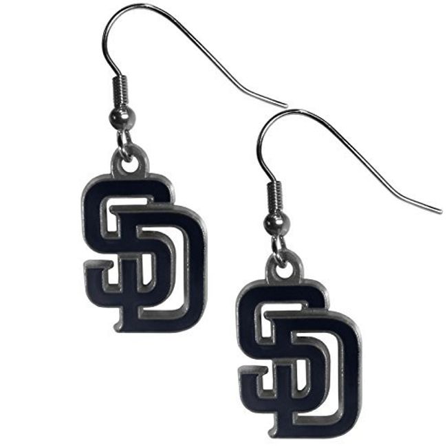 aminco womens MLB San Diego Padres Dangler Earrings , Silver, 2-inches