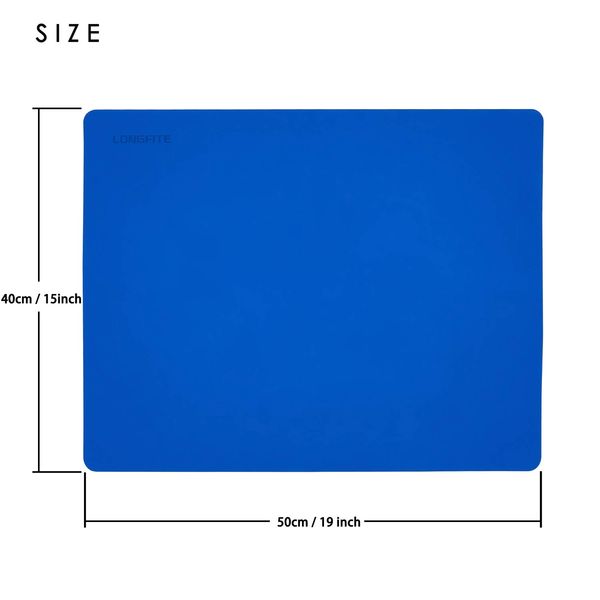 LONGFITE Silicone Baking Mat, Multipurpose Nonstick Pastry Mat, Heat Resistant Nonskid Table Mat Countertop Protector 16 x 20 Inch (Blue)