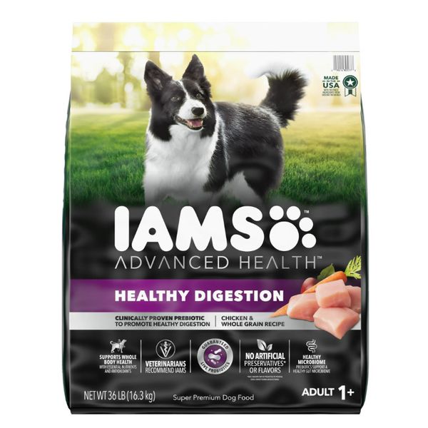 Iams Advanced Health Healthy Digestion Chicken And Whole Grain Dog Food, 36 Lb