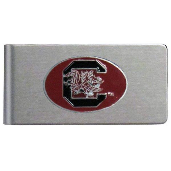 NCAA Siskiyou Sports Mens South Carolina Fighting Gamecocks Brushed Metal Money Clip One Size Team Color