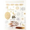 10 Sheets Modern Boho Metallic Tattoos Flash Gold/Silver Ultimate Collection