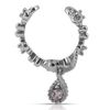 Bungsa® Ornament Ear Cuff Clip Chain with Crystal Pendant Silver