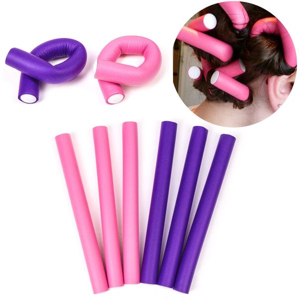 24x Flexible Hair Rollers - Flexi Sponge Salon Quality Styling Soft Foam Rollers