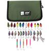 Zite Fishing Spoons Trout Bait Set - Trout Stick Spoon Trout Blinker Metallic Neon UV Active + Ultra Light Fishing Lure Trout Bait Folder
