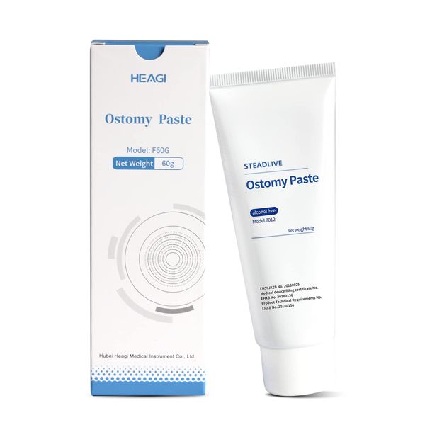 Heagimed 2pcs Stoma Paste, Alcohol-Free Skin Barrier Paste Stomahesive Paste for Reducing The Leakage of Colostomy Bags, 2.1 Ounce Tube