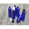 2 Oz. Empty Plastic BLUE PET Bottles w/black dispensing cap Travel size 10 PACK