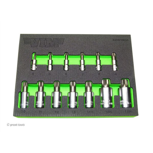 XZN driver socket set – triple square bits – automotive hand tool – VIM Tools
