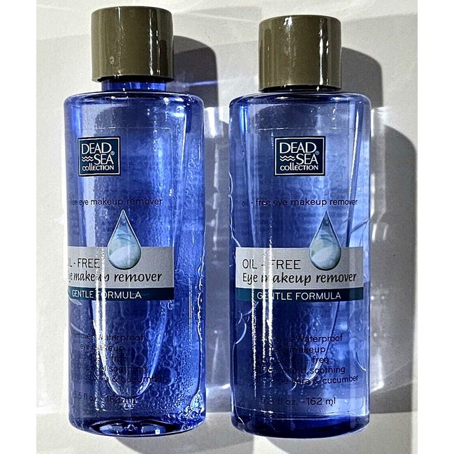 2 Pack Dead Sea Collection Oil Free Eye Makeup Remover Gentle Formula 5.5oz