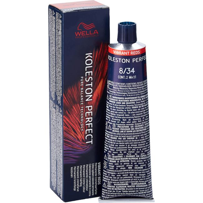 Wella Professionals Koleston Hair Colour 60 ml 8/34 Light Gold Red Blonde