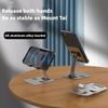 Foldable Metal Mobile/Tablet Phone Holder - Multi-Angle Adjustable, Compact and Portable - Silver