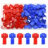 Hocansen 50 Pieces Lock Wire Connectors Quick Splice Snap Connectors（Red/Blue/N2J)