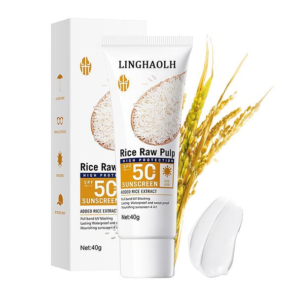 Face Body Rice Sunscreen SPF 50+ PA+++,Non-greasy Face Moisturizer Moisturizing Sun Cream,Oil Control Sunscreen Lotion for Face,Long Lasting Water Resistant Hydrating Sunblock