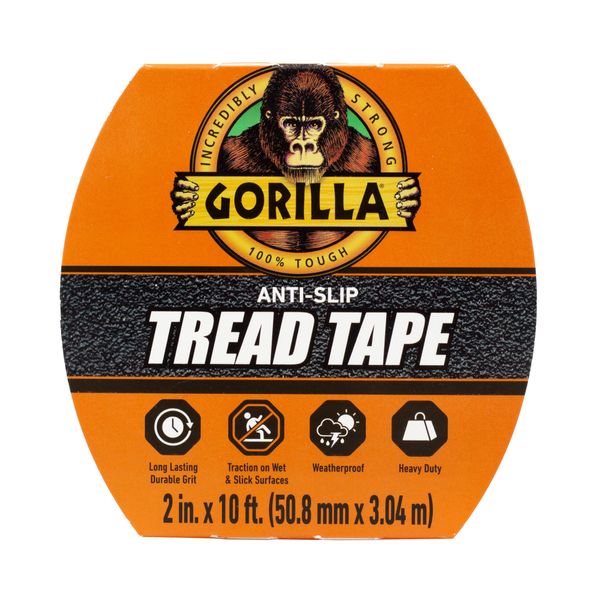 Gorilla Roll Anti Slip Tread Tape, Black, 1-Pack