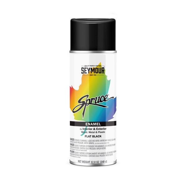 Seymour Spruce General Use Spray Paint 16 oz. can Flat Black (0000980010)